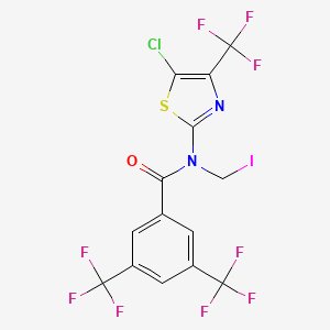molecular formula C14H5ClF9IN2OS B14275632 N-(5-Chloro-4-(trifluoromethyl)-1,3-thiazol-2-yl)-N-(iodomethyl)-3,5-bis(trifluoromethyl)benzamide CAS No. 134880-90-3