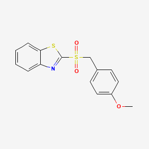 molecular formula C15H13NO3S2 B14275677 Benzothiazole, 2-[[(4-methoxyphenyl)methyl]sulfonyl]- CAS No. 156050-38-3
