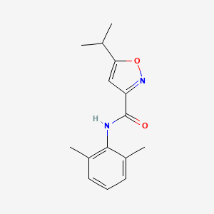 molecular formula C15H18N2O2 B14275702 N-(2,6-Dimethylphenyl)-5-(1-methylethyl)-3-isoxazolecarboxamide CAS No. 130402-97-0