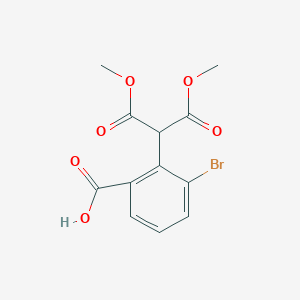 molecular formula C12H11BrO6 B14275728 3-Bromo-2-(1,3-dimethoxy-1,3-dioxopropan-2-yl)benzoic acid CAS No. 129689-09-4