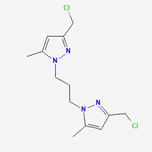 molecular formula C13H18Cl2N4 B14275822 1,1'-(Propane-1,3-diyl)bis[3-(chloromethyl)-5-methyl-1H-pyrazole] CAS No. 176757-75-8