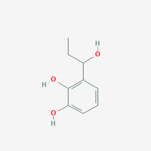 molecular formula C9H12O3 B14275988 3-(1-Hydroxypropyl)benzene-1,2-diol CAS No. 138427-63-1