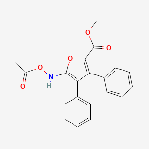 molecular formula C20H17NO5 B14276098 Methyl 3,4-diphenyl-5-acetoxyamino-2-furoate CAS No. 133960-21-1