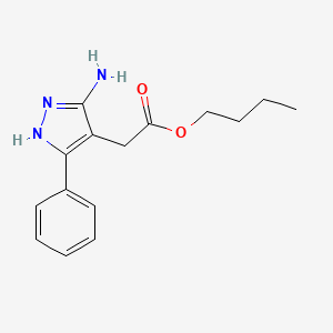 molecular formula C15H19N3O2 B14276177 Butyl (3-amino-5-phenyl-1H-pyrazol-4-yl)acetate CAS No. 138147-99-6