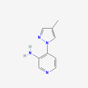 molecular formula C9H10N4 B1427619 4-(4-methyl-1H-pyrazol-1-yl)pyridin-3-amine CAS No. 1184589-66-9