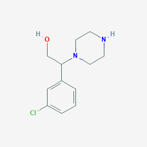 molecular formula C12H17ClN2O B1427622 2-(3-Chlorophenyl)-2-(piperazin-1-yl)ethan-1-ol CAS No. 1183442-35-4