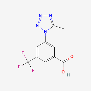 molecular formula C10H7F3N4O2 B1427635 3-(5-methyl-1H-1,2,3,4-tetrazol-1-yl)-5-(trifluoromethyl)benzoic acid CAS No. 1292238-13-1