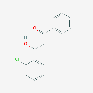 molecular formula C15H13ClO2 B14276445 1-Propanone, 3-(2-chlorophenyl)-3-hydroxy-1-phenyl- CAS No. 167780-11-2