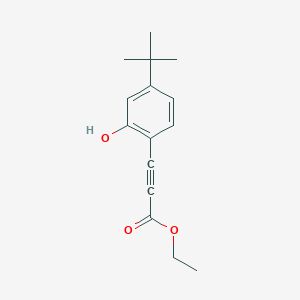 molecular formula C15H18O3 B14276635 Ethyl 3-(4-tert-butyl-2-hydroxyphenyl)prop-2-ynoate CAS No. 137834-49-2