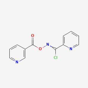 molecular formula C12H8ClN3O2 B14276666 N-[(Pyridine-3-carbonyl)oxy]pyridine-2-carboximidoyl chloride CAS No. 141452-16-6