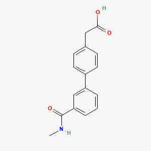 molecular formula C16H15NO3 B1427671 2-(3'-(甲基氨基羰基)-[1,1'-联苯]-4-基)乙酸 CAS No. 1375069-01-4