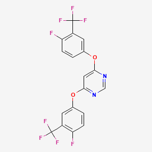 molecular formula C18H8F8N2O2 B14276752 Pyrimidine, 4,6-bis[4-fluoro-3-(trifluoromethyl)phenoxy]- CAS No. 156592-06-2