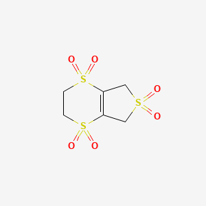 molecular formula C6H8O6S3 B14276831 2,3,5,7-Tetrahydro-1H-1lambda~6~,4lambda~6~,6lambda~6~-thieno[3,4-b][1,4]dithiine-1,1,4,4,6,6-hexone CAS No. 125659-31-6