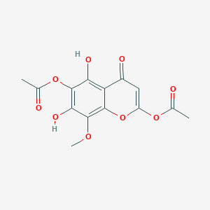 molecular formula C14H12O9 B14276847 5,7-Dihydroxy-8-methoxy-4-oxo-4H-1-benzopyran-2,6-diyl diacetate CAS No. 138680-85-0