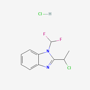 molecular formula C10H10Cl2F2N2 B1427692 2-(1-Chloroethyl)-1-(difluoromethyl)-1H-benzo[d]imidazole hydrochloride CAS No. 878217-77-7