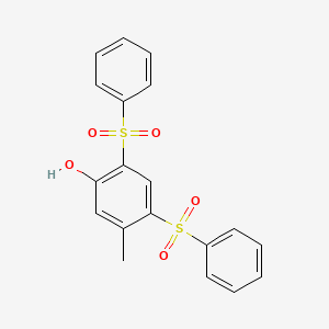 molecular formula C19H16O5S2 B14276958 Phenol, 5-methyl-2,4-bis(phenylsulfonyl)- CAS No. 177325-64-3