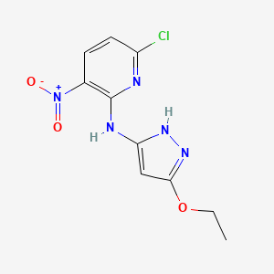 molecular formula C10H10ClN5O3 B1427704 6-Chloro-N-(5-ethoxy-1H-pyrazol-3-yl)-3-nitropyridin-2-amine CAS No. 1079275-41-4