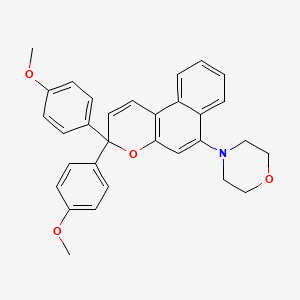 molecular formula C31H29NO4 B14277137 Morpholine, 4-[3,3-bis(4-methoxyphenyl)-3H-naphtho[2,1-b]pyran-6-yl]- CAS No. 159595-92-3