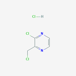 molecular formula C5H5Cl3N2 B1427715 2-Chloro-3-(chloromethyl)pyrazine hydrochloride CAS No. 1416354-33-0