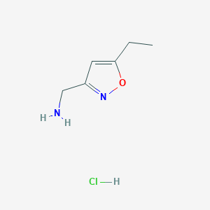 molecular formula C6H11ClN2O B1427716 [(5-Ethylisoxazol-3-yl)methyl]amine hydrochloride CAS No. 1374659-47-8