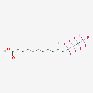 molecular formula C15H20F9IO2 B14277218 12,12,13,13,14,14,15,15,15-Nonafluoro-10-iodopentadecanoic acid CAS No. 155172-51-3