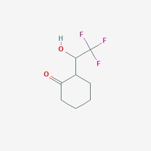 molecular formula C8H11F3O2 B14277256 Cyclohexanone, 2-(2,2,2-trifluoro-1-hydroxyethyl)- CAS No. 138249-74-8