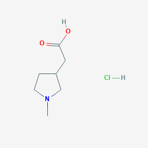 molecular formula C7H14ClNO2 B1427734 2-(1-Methylpyrrolidin-3-yl)acetic acid hydrochloride CAS No. 1071634-26-8
