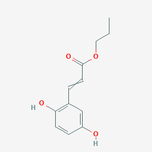 molecular formula C12H14O4 B14277416 Propyl 3-(2,5-dihydroxyphenyl)prop-2-enoate CAS No. 141074-65-9