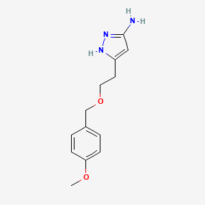 molecular formula C13H17N3O2 B1427742 5-(2-((4-Methoxybenzyl)oxy)ethyl)-1H-pyrazol-3-amine CAS No. 1425931-97-0