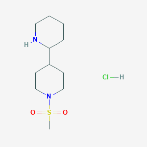 molecular formula C11H23ClN2O2S B1427744 1'-Methanesulfonyl-[2,4']bipiperidinylhydrochloride CAS No. 1361113-42-9