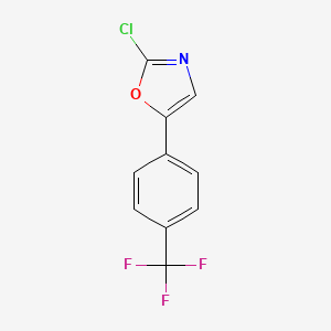 molecular formula C10H5ClF3NO B1427745 Oxazole, 2-chloro-5-[4-(trifluoromethyl)phenyl]- CAS No. 1238893-96-3