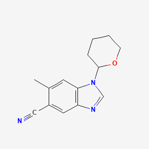 molecular formula C14H15N3O B1427746 6-甲基-1-(四氢-2H-吡喃-2-基)-1H-苯并[d]咪唑-5-碳腈 CAS No. 1407180-86-2