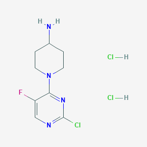 molecular formula C9H14Cl3FN4 B1427750 1-(2-Chloro-5-fluoropyrimidin-4-yl)piperidin-4-amine dihydrochloride CAS No. 1401425-40-8