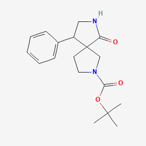 molecular formula C18H24N2O3 B1427754 6-Oxo-9-phenyl-2,7-diaza-spiro[4.4]nonane-2-carboxylic acid tert-butyl ester CAS No. 1290627-02-9