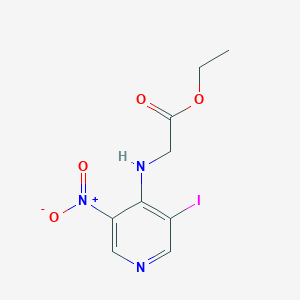 molecular formula C9H10IN3O4 B1427757 Ethyl 2-((3-iodo-5-nitropyridin-4-YL)amino)acetate CAS No. 1305324-91-7