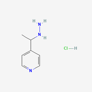 molecular formula C7H12ClN3 B1427758 4-(1-Hydrazinoethyl)pyridine hydrochloride CAS No. 1401425-93-1