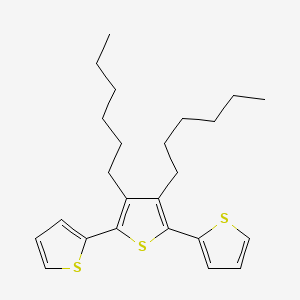 molecular formula C24H32S3 B14277649 3,4-Dihexyl-2,5-dithiophen-2-ylthiophene CAS No. 151324-66-2