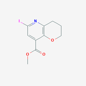 molecular formula C10H10INO3 B1427769 methyl 6-iodo-3,4-dihydro-2H-pyrano[3,2-b]pyridine-8-carboxylate CAS No. 1346446-88-5