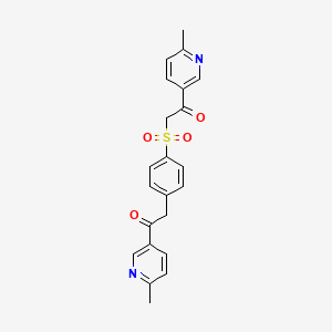 1-(6-Methylpyridin-3-yl)-2-[4-[2-(6-methylpyridin-3-yl)-2-oxoethyl]sulfonylphenyl]ethanone