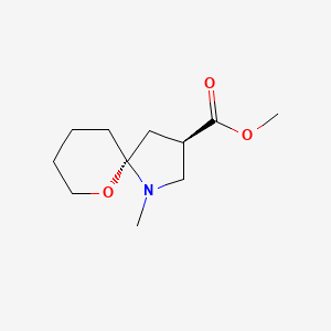 molecular formula C11H19NO3 B14277731 methyl (3R,5R)-1-methyl-6-oxa-1-azaspiro[4.5]decane-3-carboxylate 