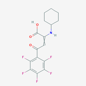 molecular formula C16H14F5NO3 B14277792 2-(Cyclohexylamino)-4-oxo-4-(pentafluorophenyl)but-2-enoic acid CAS No. 162188-44-5