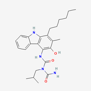 molecular formula C25H34N4O3 B14277833 N-(1-Hexyl-3-hydroxy-2-methyl-9H-carbazol-4-yl)-N-(2-methylpropyl)-2-imidodicarbonic diamide CAS No. 131602-18-1