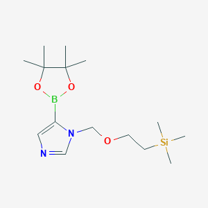 molecular formula C15H29BN2O3Si B1427784 Trimethyl-[2-[[5-(4,4,5,5-tetramethyl-1,3,2-dioxaborolan-2-yl)imidazol-1-yl]methoxy]ethyl]silane CAS No. 1319255-50-9