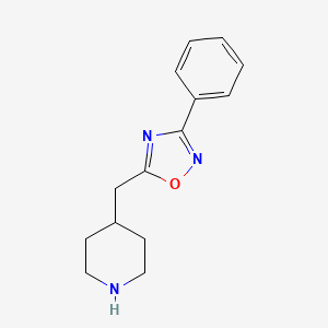 molecular formula C14H17N3O B1427787 4-[(3-Phenyl-1,2,4-oxadiazol-5-yl)methyl]piperidine CAS No. 1239730-22-3