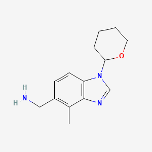 molecular formula C14H19N3O B1427788 (4-甲基-1-(四氢-2H-吡喃-2-基)-1H-苯并[d]咪唑-5-基)甲胺 CAS No. 1425933-32-9