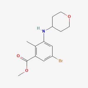 methyl 5-bromo-2-methyl-3-((tetrahydro-2H-pyran-4-yl)amino)benzoate