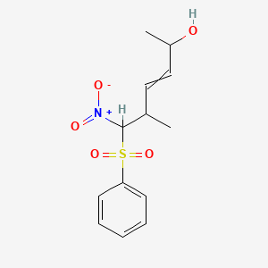 molecular formula C13H17NO5S B14277943 6-(Benzenesulfonyl)-5-methyl-6-nitrohex-3-en-2-ol CAS No. 138811-01-5