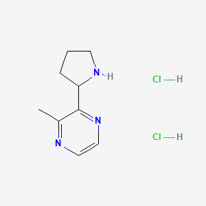 molecular formula C9H15Cl2N3 B1427795 2-Methyl-3-(pyrrolidin-2-yl)pyrazine dihydrochloride CAS No. 1361116-87-1