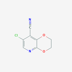 molecular formula C8H5ClN2O2 B1427799 7-氯-2,3-二氢-[1,4]二氧杂环[2,3-b]吡啶-8-腈 CAS No. 1305325-27-2