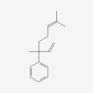 molecular formula C16H22 B14278060 Benzene, (1-ethenyl-1,5-dimethyl-4-hexenyl)- CAS No. 132560-69-1